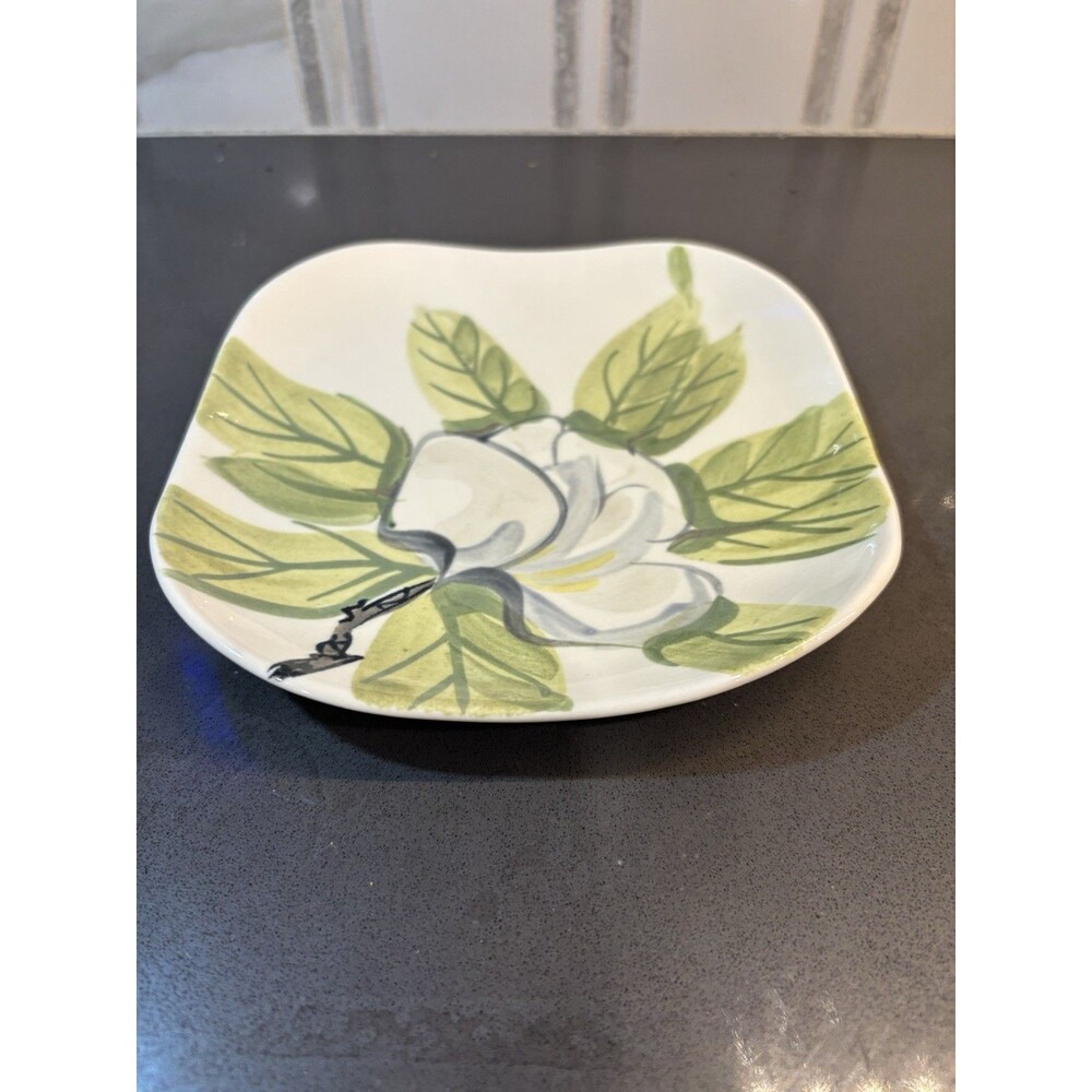 RED WING POTTERY Magnolia 6” Bread Plate - Hand Painted Dish